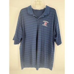 Duquesne Football Polo Shirt Adidas Blue Stripe Men's XL NCAA‎ College Gear